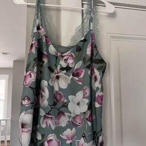 Express Floral Camisole with Lace Trim
